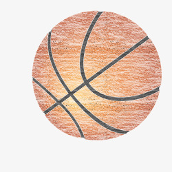 创意个性的篮球的粉笔画素材