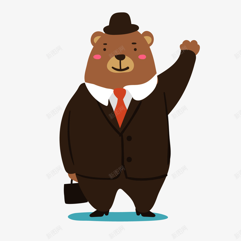 穿西服的熊png免抠素材_88icon https://88icon.com 动物 动物插画 卡通动物 可爱动物 小动物 熊 穿西服