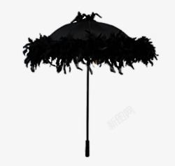 黑色羽毛遮阳伞素材