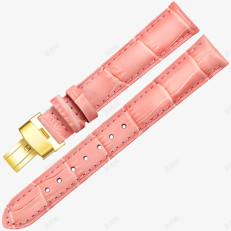 金色蝴蝶扣粉红色表带png免抠素材_88icon https://88icon.com 产品实物 代用卡西欧天梭浪琴手表带 女 带蝴蝶扣 真皮表带 粉红色表带 金色蝴蝶扣