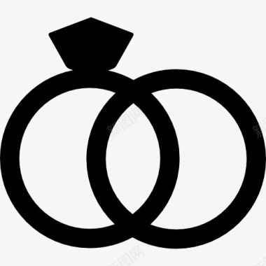 结婚戒指的夫妇图标图标