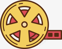 扁平化轮毂黄色的圆形车轮矢量图高清图片