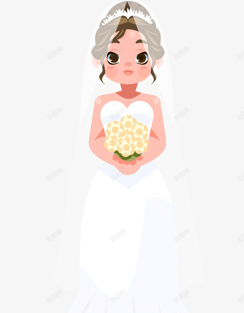捧着鲜花的美丽新娘png免抠素材_88icon https://88icon.com 婚礼 手捧鲜花 捧着鲜花 白色头纱 白色婚纱 结婚 美丽新娘