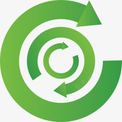 绿色圆形循环箭头素材