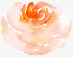 橙色水墨玫瑰花蕊图案素材