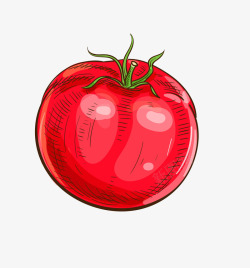 红色西红柿手绘卡通矢量图素材