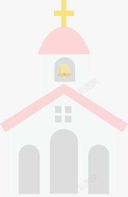 殿堂粉色十字架婚礼教堂高清图片