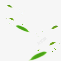 绿色树叶碎片漂浮素材