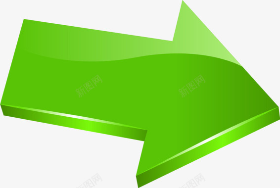 立体燕尾箭头立体绿色箭头图标图标