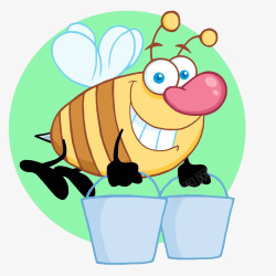 蜜蜂拎着两个桶素材