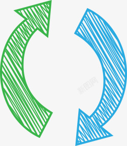 蓝绿色箭头圆圈素材