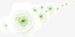 春季绿白色清新玫瑰素材
