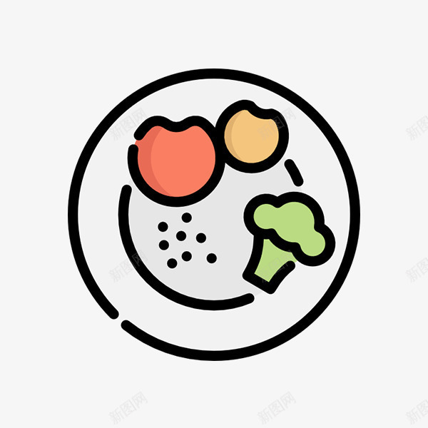 卡通简单蔬菜和盘子png免抠素材_88icon https://88icon.com 卡通 瓷盘 盘子 蔬菜 西式餐盘 西餐盘 餐具 餐盘