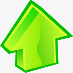 孟菲斯风格绿色箭头水晶卡通风格实用图标图标