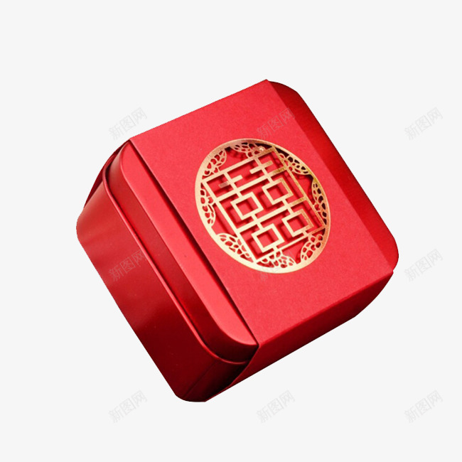 红色创意喜糖包装png_88icon https://88icon.com 产品实物 创意铁盒 喜糖包装 喜糖盒子 婚庆用品 红盒
