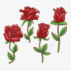 大红色玫瑰花大图矢量图素材