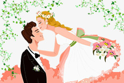 手绘花朵婚礼现场素材