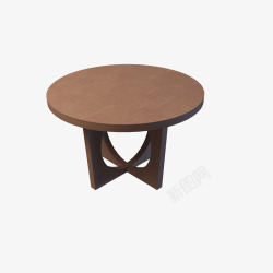 简单棕色木制圆形木桌素材
