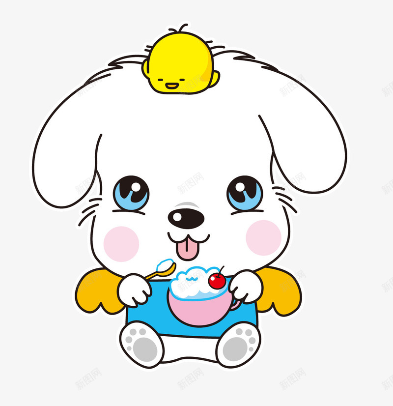吃冰淇淋的小狗png免抠素材_88icon https://88icon.com 动物 卡通手绘 可爱卡通儿童插画 可爱卡通宠物狗 吃东西 小狗