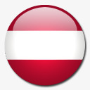 奥地利国旗国圆形世界旗图标图标