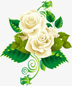 白色玫瑰叶片婚礼素材