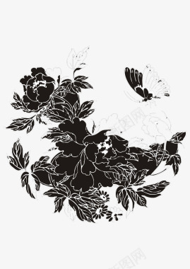 黑色花朵图标图标