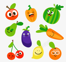9款可爱蔬菜水果素材