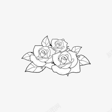 三朵白玫瑰图标图标