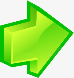 孟菲斯风格绿色向前箭头水晶卡通风格实用图标图标