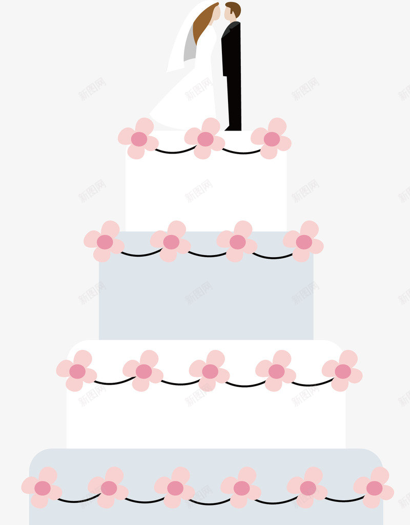 洁白浪漫的婚礼蛋糕矢量图ai免抠素材_88icon https://88icon.com 多层蛋糕 婚礼蛋糕 洁白蛋糕 浪漫蛋糕 矢量png 蛋糕 矢量图