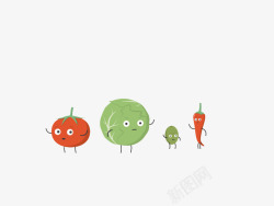 卡通蔬菜西红柿辣椒卷心菜跳舞素材