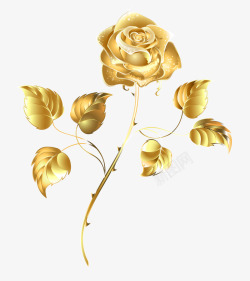 创意合成质感金玫瑰素材