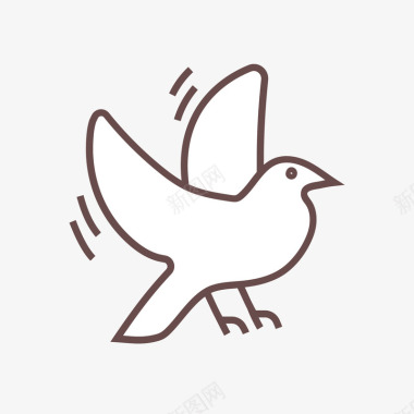 唯美白色鸽子白色的可爱的格子图标图标