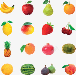 彩色多边形水果素材