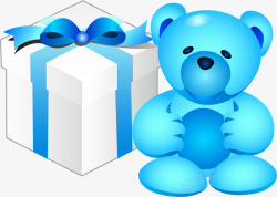 小熊和礼物盒素材