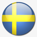 瑞典国旗国圆形世界旗图标图标