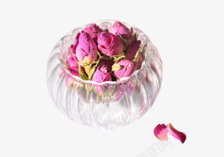 玻璃碗的法兰西玫瑰素材