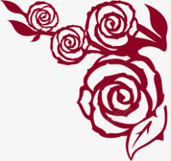 创意合成红色的玫瑰花剪纸效果素材