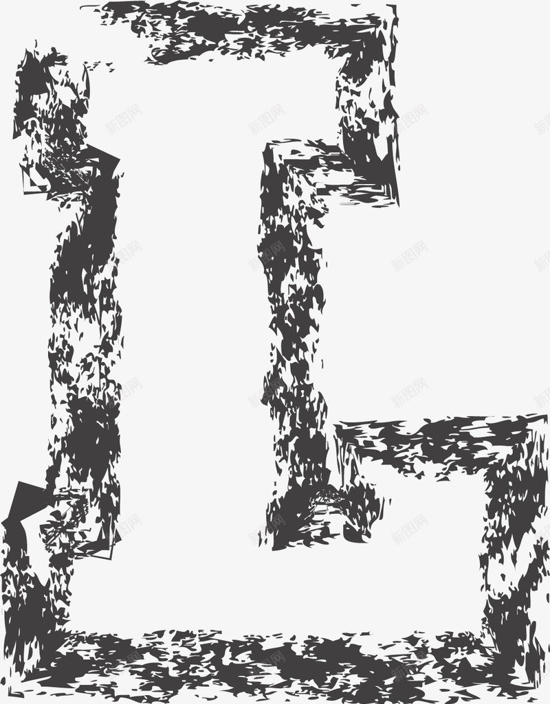 黑色碎片描边英文字母Lpng免抠素材_88icon https://88icon.com 26个字母 3D字母 广告字母 抽象字体 时尚字体 立体字母 艺术字 英文字母L 黑色字母 黑色描边字母 黑色碎片