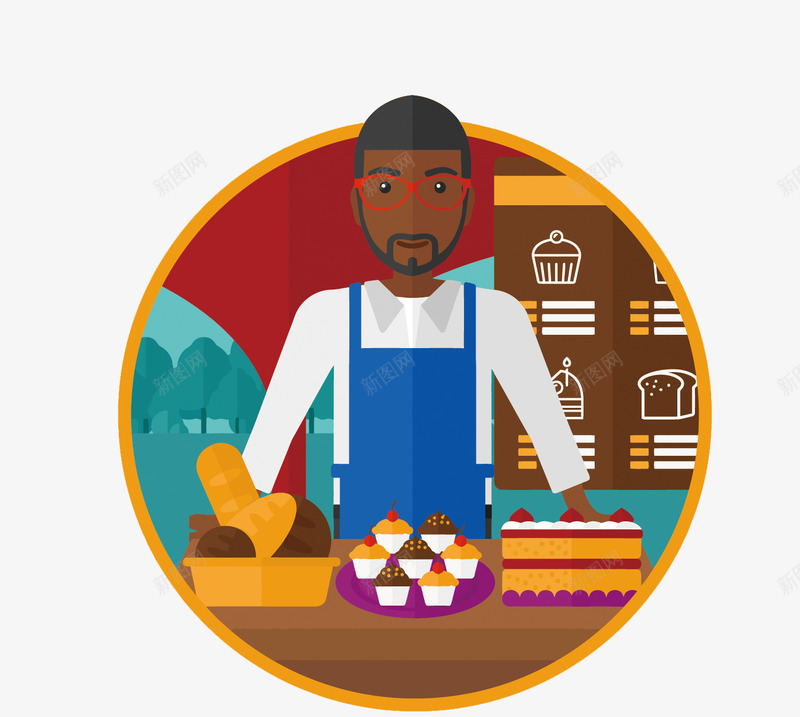 扁平化蛋糕西点师矢量图eps免抠素材_88icon https://88icon.com 卡通 扁平化 手绘 蛋糕 西点师PNG矢量图 西点师免扣PNG图 西点师矢量 矢量图