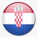 克罗地亚国旗国圆形世界旗图标图标