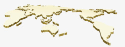 立体世界地图金黄色素材