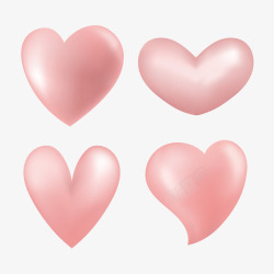 爱情的象征浪漫的粉色爱心矢量图高清图片