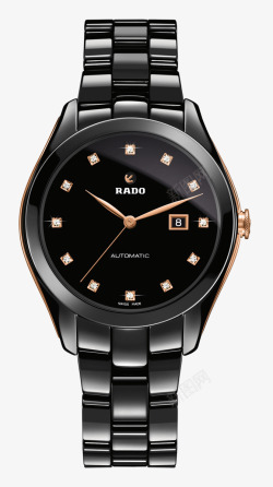 黑色玫瑰金边腕表手表雷达女表素材