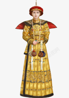 清朝皇帝古风手绘素材