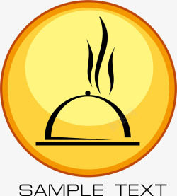 圆形盖子圆形黄色盖子厨房logo图标高清图片