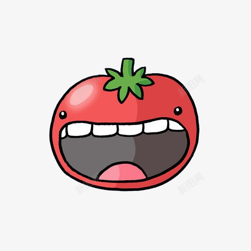 可爱张嘴番茄png免抠素材_88icon https://88icon.com 卡通 手绘 蔬菜 西红柿