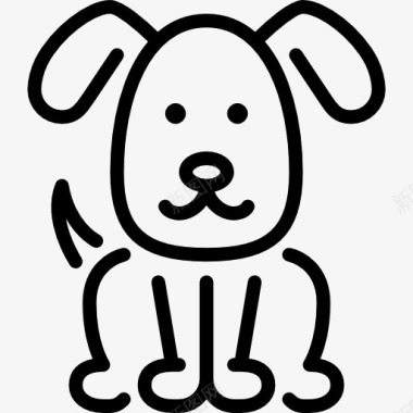 动物素描狗图标图标