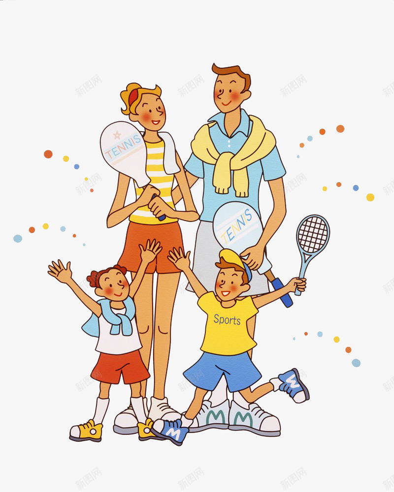 全家做运动png免抠素材_88icon https://88icon.com 做运动 全家 卡通 卡通family 羽毛球
