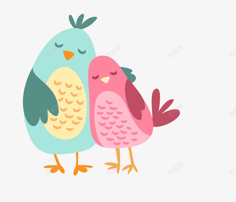 相爱的两只小鸟手绘图png免抠素材_88icon https://88icon.com 卡通 可爱的 小鸟 彩色小鸟 情侣 相爱的 羽毛